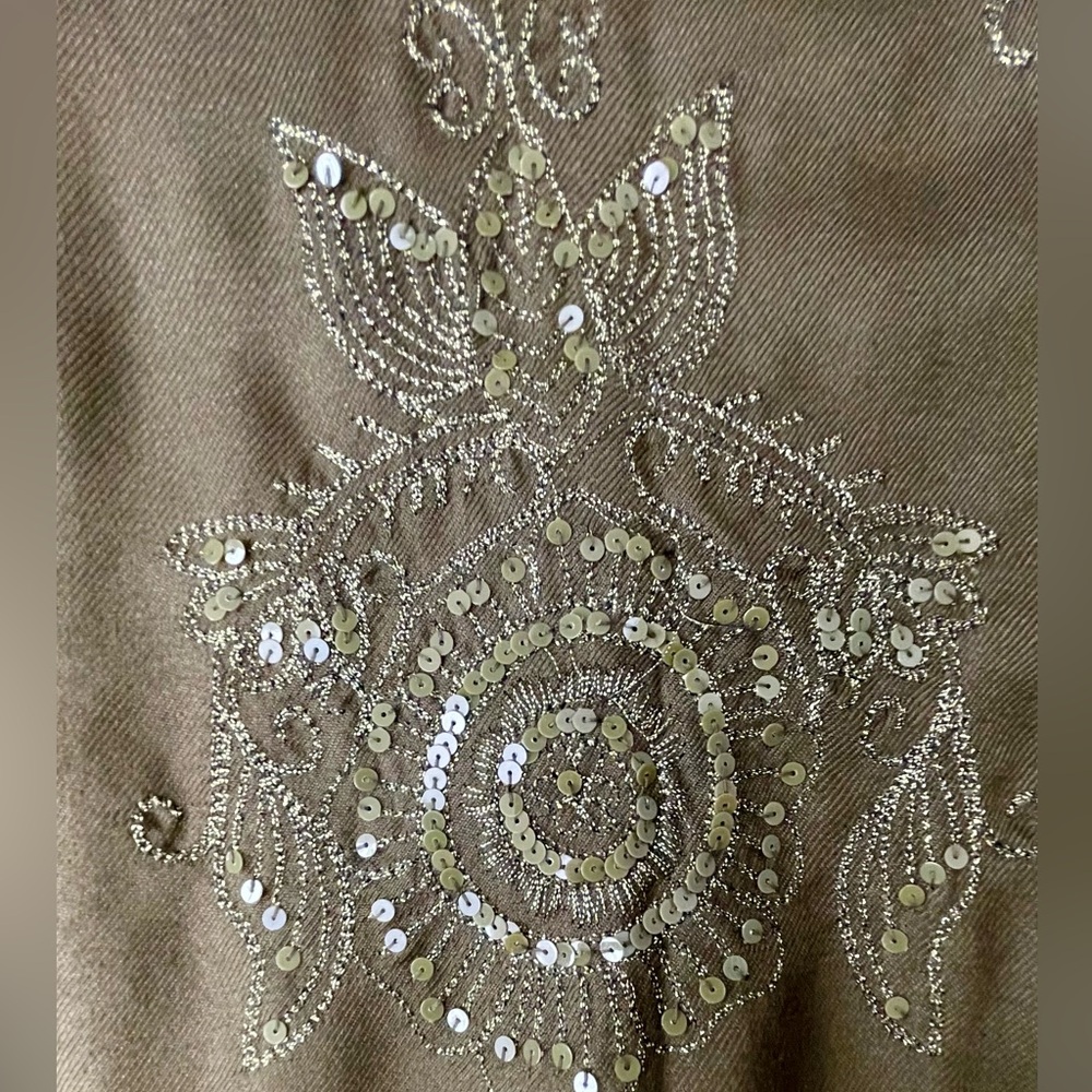 Coldwater Creek embroidered Metallic Maxi skirt Boho Peasant Cottagecore Fairy - Picture 4 of 10